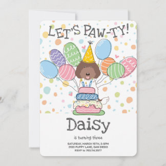 Labradoodle Hund Geburtstagsparty Einladung