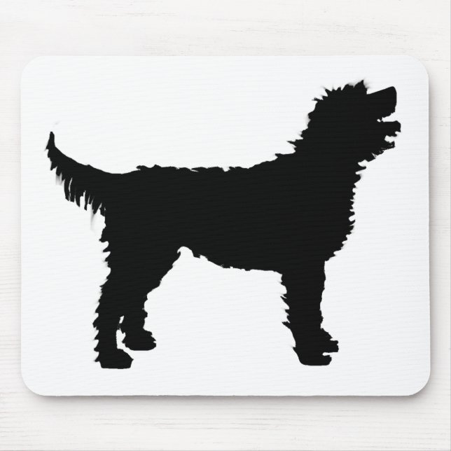Labradoodle Hund (im Schwarzen) Mousepad (Vorne)