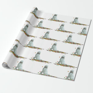 Labradoodle-Hund in Blätter, die Papier wackeln Geschenkpapier