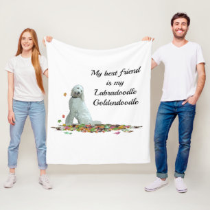Labradoodle Hund in Blätter zitieren Fleece Blanke