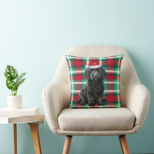 Labradoodle Hund Kariert Weihnachtsfeiertag Kissen