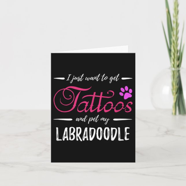 Labradoodle Hund Lover Tattoo Funny Hund Mama Gesc Karte (Vorderseite)