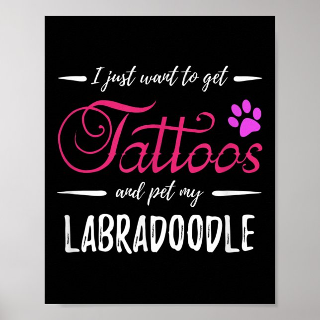 Labradoodle Hund Lover Tattoo Funny Hund Mama Gesc Poster (Vorne)