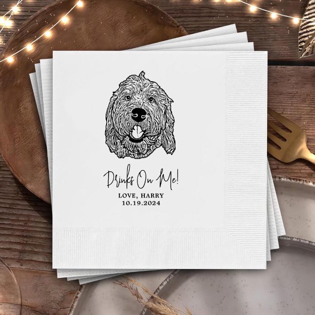 Labradoodle Hund Personalisiert I Do to Napkins Serviette (Von Creator hochgeladen)