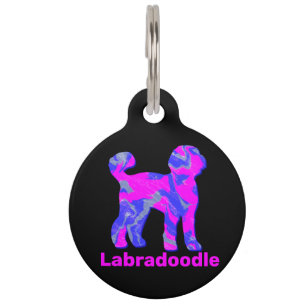 Labradoodle Hund Silhouette Crazy Hot Pink Haustiermarke