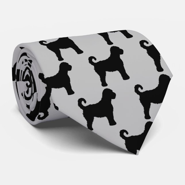 Labradoodle Hund Silhouette Krawatte (Gerollt)