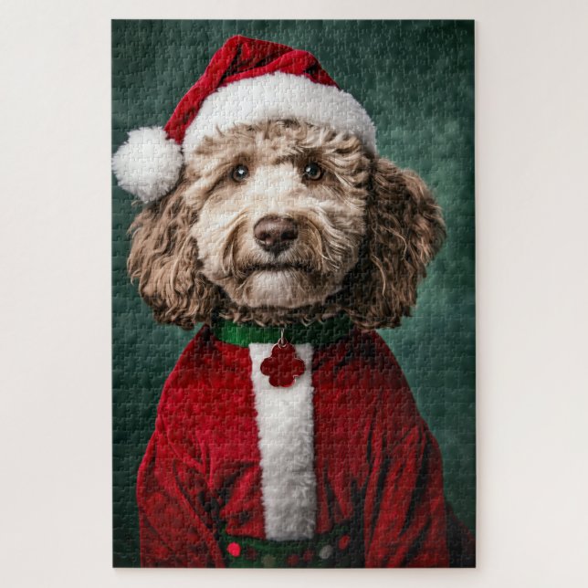 Labradoodle im Weihnachtsfest (Vertikal)