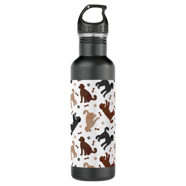 Labradoodle Knochen und Paare Edelstahlflasche (Vorderseite)