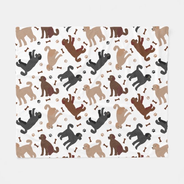 Labradoodle Knochen und Paare Fleecedecke (Vorderseite (Horizontal))