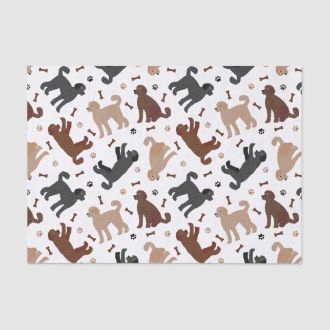 Labradoodle Knochen und Paare Seidenpapier (Vorderseite)