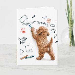 Labradoodle kritzelt zum 69. Geburtstag Karte