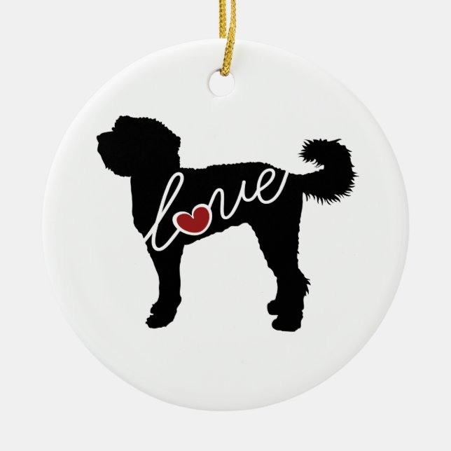 Labradoodle Liebe Keramik Ornament (Vorne)