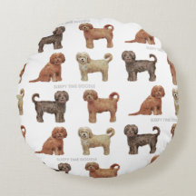 LABRADOODLE LIEBE rundes Kissen