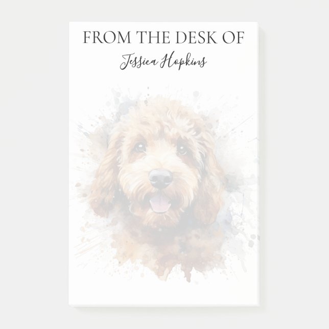 Labradoodle Lover Monogrammed Dog Post-it Klebezettel (Vorderseite)