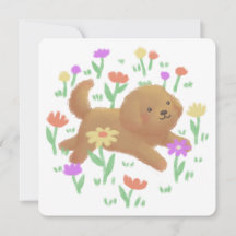 Labradoodle mit Blume Illustration