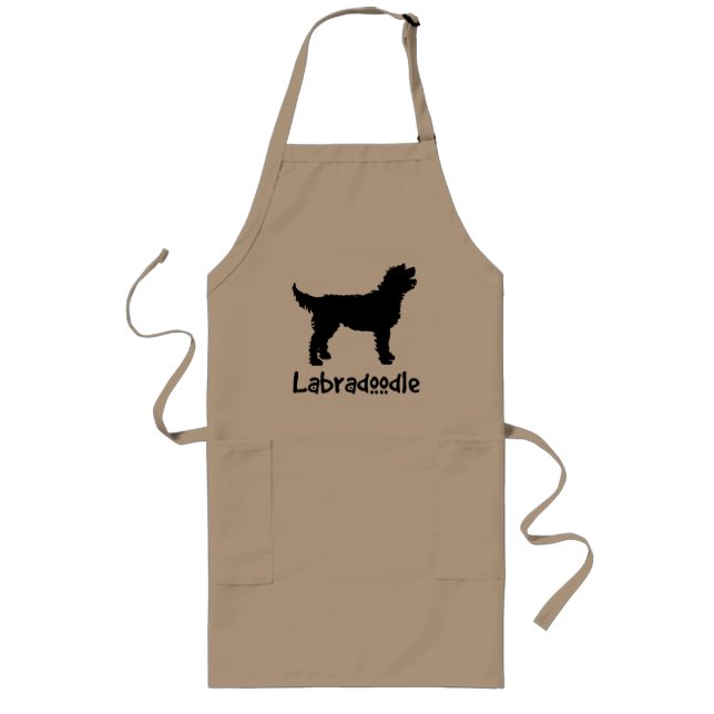 Labradoodle mit coolem Text (im Schwarzen) Lange Schürze (Vorne)
