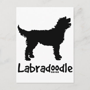 Labradoodle mit/Cooler Text Postkarte