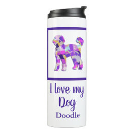 Labradoodle Niedlich Hunde Silhouette Lila PY&B Thermosbecher