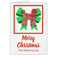 Labradoodle Niedlicher Weihnachtshund & Grüner Bow
