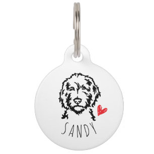 Labradoodle oder Goldendoodle personalisierter Haustiermarke