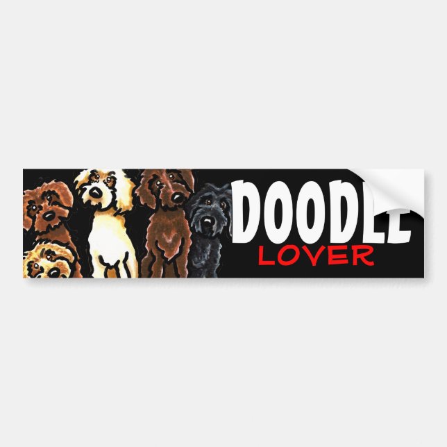 Labradoodle Regenbogen Doodle Lover Autoaufkleber (Vorne)