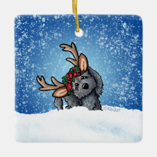 Labradoodle Rentier Keramik Ornament