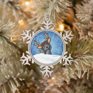Labradoodle Rentier Snowflake Ornament