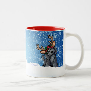 Labradoodle Rentier Weihnachten Zwei-Tone-Tasse Zweifarbige Tasse