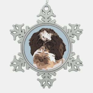 LABRADOODLE SCHNEEFLOCKEN Zinn-Ornament