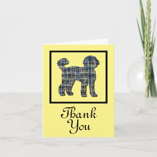 Labradoodle Silhouette Hund Vielen Dank, dass Sie  Karte (Vorderseite)