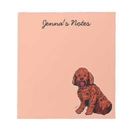 Labradoodle Warme Peach 5.5" x 6" Benutzerdefinier Notizblock