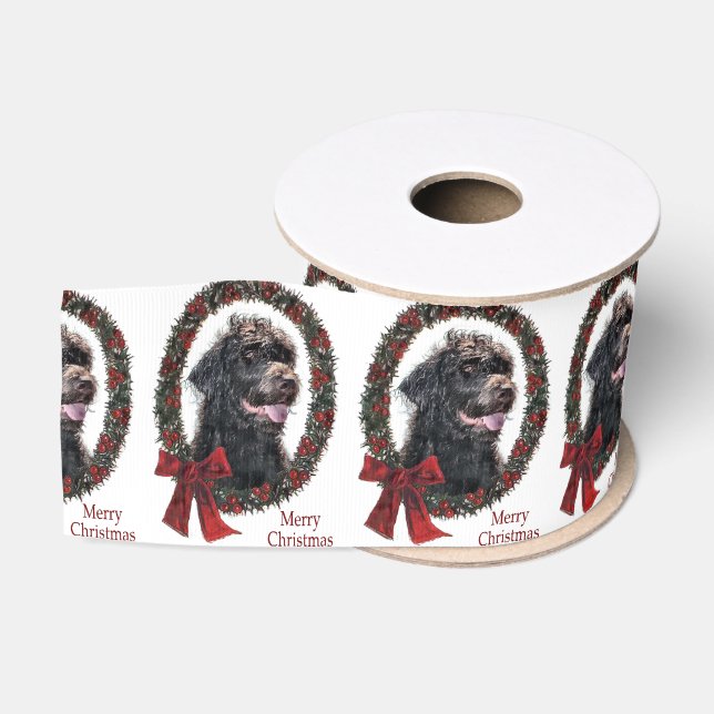 Labradoodle Weihnachten Ripsband (Spule)