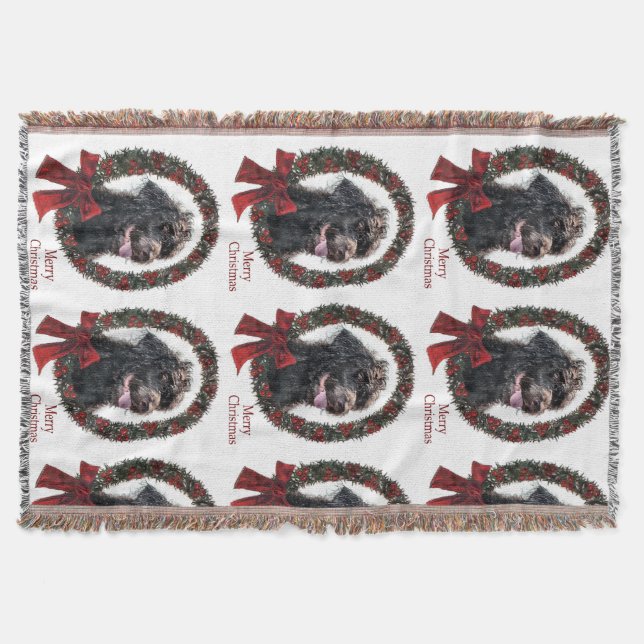 Labradoodle Weihnachtsgeschenke Decke (Vorderseite)