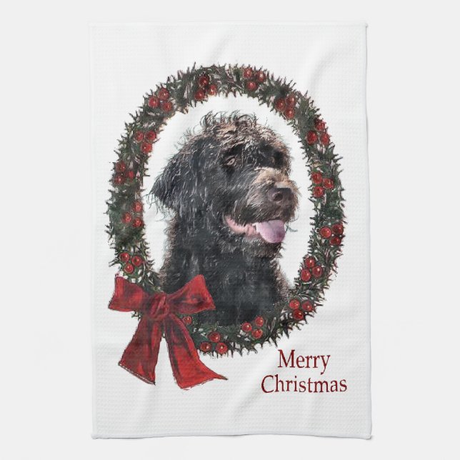 Labradoodle Weihnachtsgeschenke Handtuch (Vertikal)