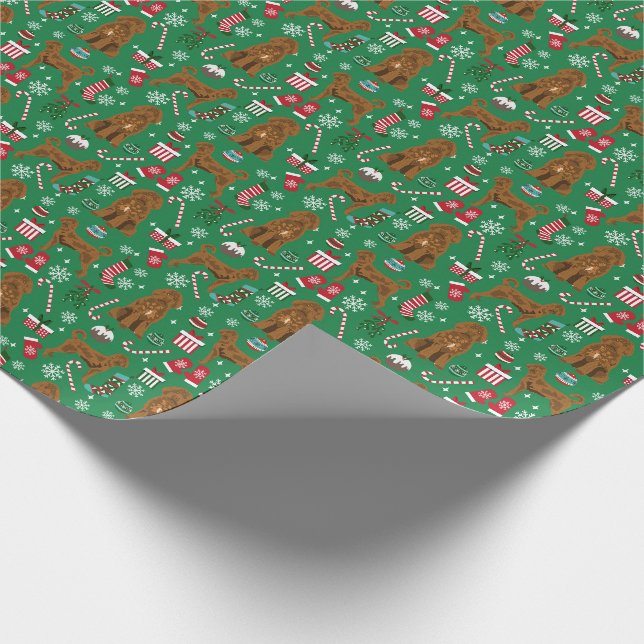 Labradoodle Weihnachtshundeaprikot Geschenkpapier (Ecke)