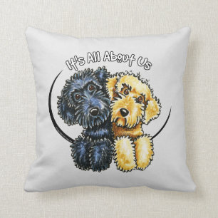 Labradoodles Black Yellow IAAU Kissen