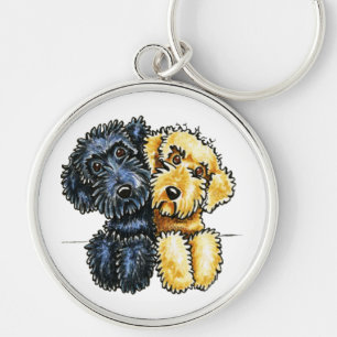 Labradoodles Schwarz Gelb verschraubt Schlüsselanhänger