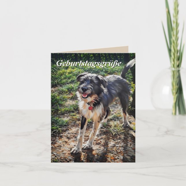 LabradoodleSmall, 4" x 5,6" Faltkarte Karte (Vorderseite)