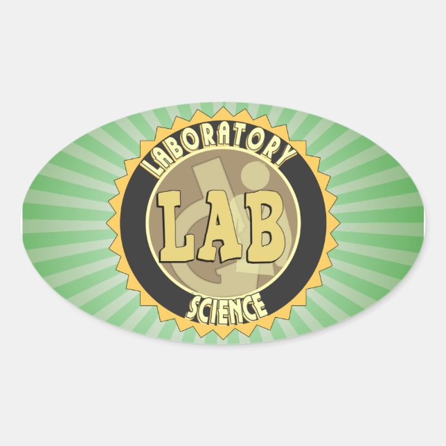 LABRADOR ABZEICHEN LABOR WISSENSCHAFT OVALER AUFKLEBER (Vorderseite)