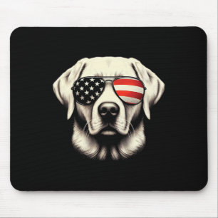 Labrador Amerikanische Flagge Sungles 4. Juli Patr Mousepad