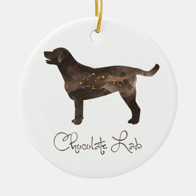 Labrador-Aquarelldesign Keramik Ornament (Vorne)