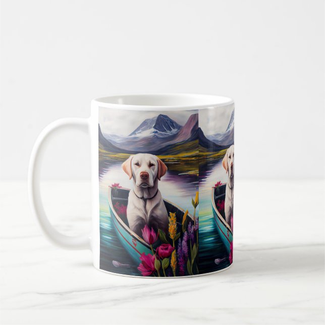 Labrador auf einem Paddle: Ein Landschaftliches Ab Kaffeetasse (Links)
