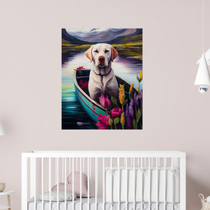 Labrador auf einem Paddle: Ein Landschaftliches Ab Poster