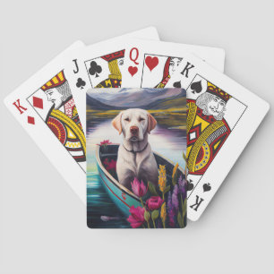Labrador auf einem Paddle: Ein Landschaftliches Ab Spielkarten