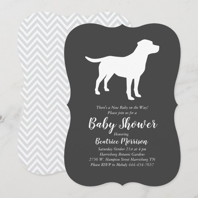 Labrador Baby Shower Gender Neutral Labrador Einladung (Vorne/Hinten)