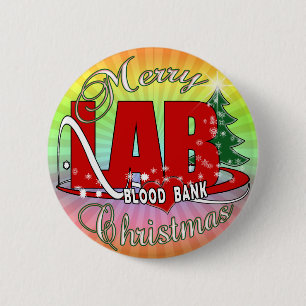 LABRADOR BB BLOOD BANK MERRY CHRISTMAS LABOR BUTTON