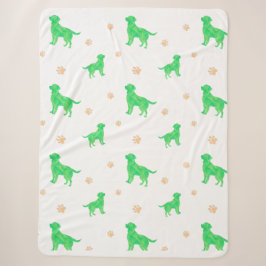 Labrador Blanket - Minimal Pastel Green Gift Sherpadecke