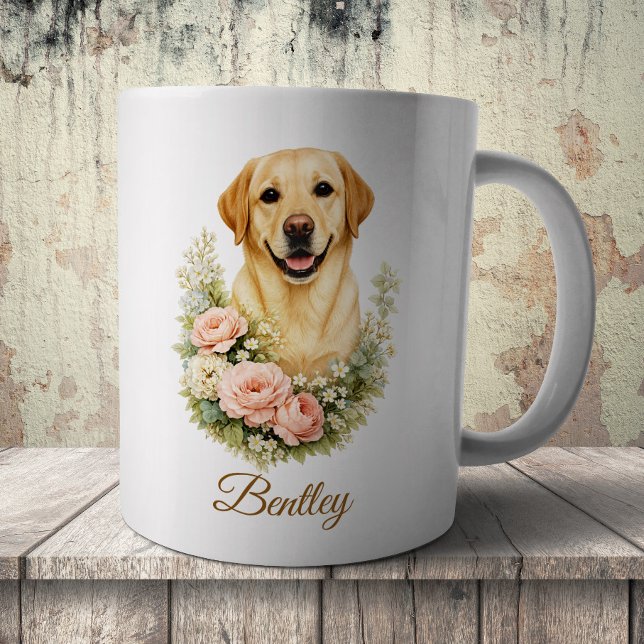 Labrador-Blumenporträt Kaffeetasse (Von Creator hochgeladen)