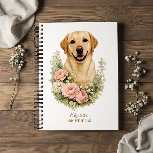 Labrador-Blumenporträt Notizbuch (Von Creator hochgeladen)