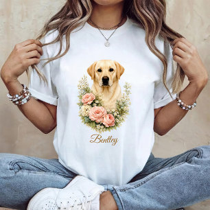 Labrador-Blumenporträt T-Shirt